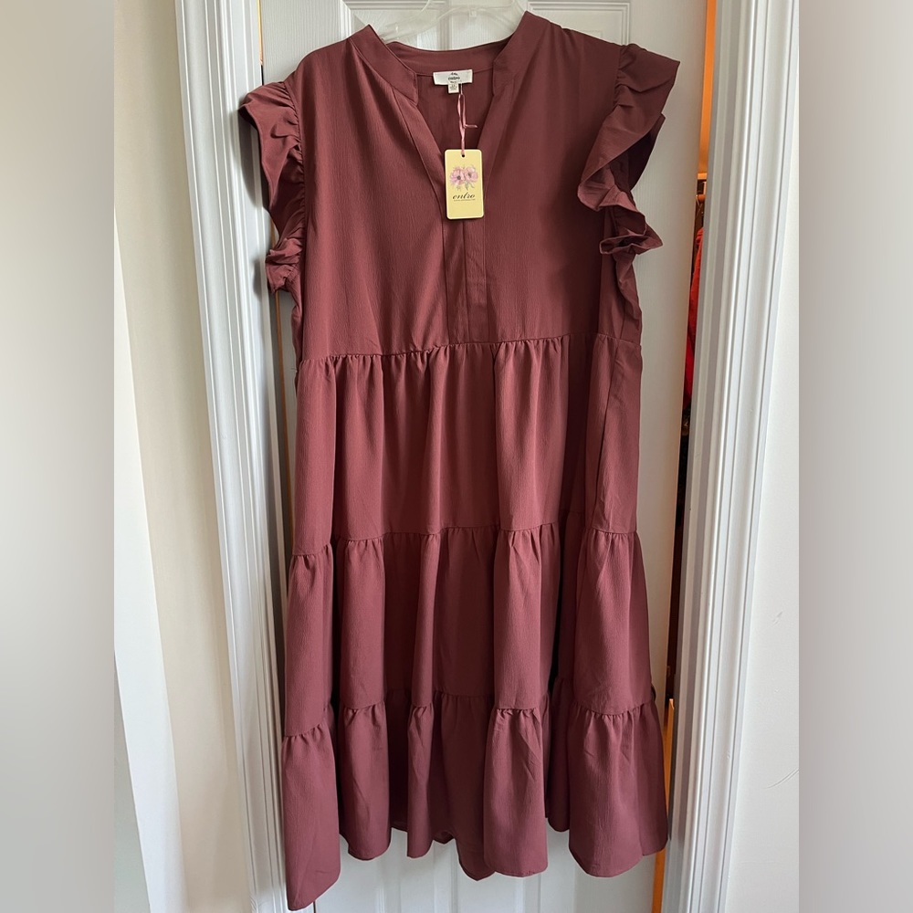 NWT Entro Tiered Mauve Dress Size 2X
